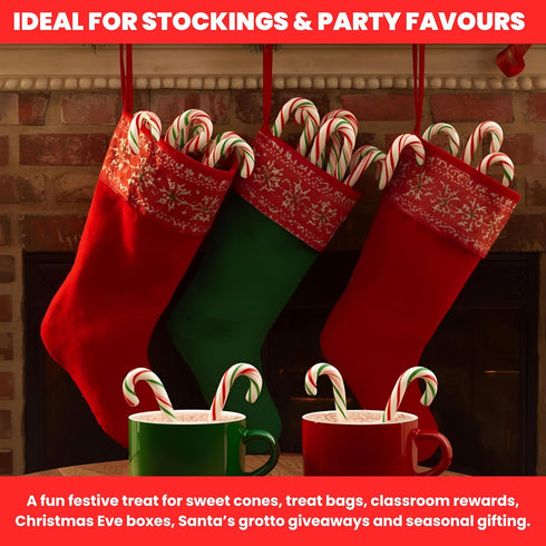 250 Mini Candy Canes – Individually Wrapped 5g Peppermint Christmas Sweets for Kids, Ideal for Gifts, Stockings Fillers & Tree Decorations - Candy Delivered