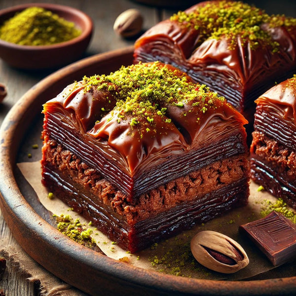Chocolate & Pistachio Baklava - Dubai Inspired - Candy Delivered