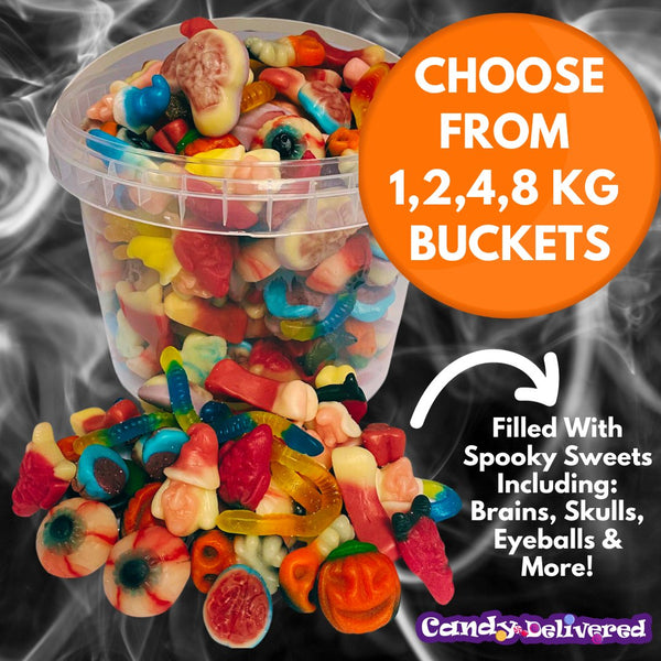 Monster Halloween Sweets Fizzy Jelly Sweets BucketΒ - Choose From 1,2,4,8 KG Bucket - Candy Delivered