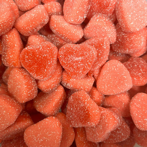 Sour Strawberry Hearts - Candy Delivered